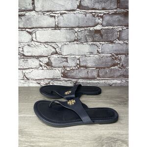 Tory Burch Jole Navy Blue Thong Tumbled Leather Sandals Women’s Sz 6.5M US/37EU